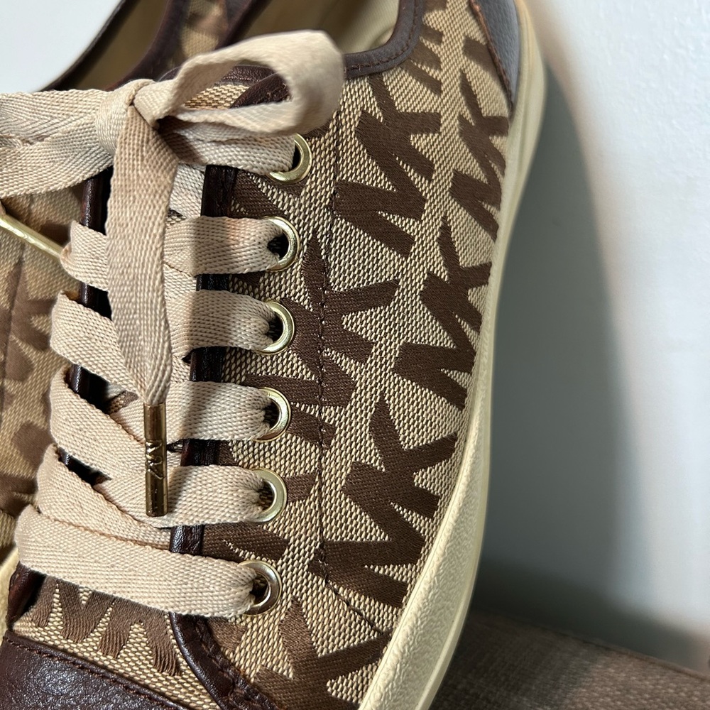 MICHAEL Michael Kors Brown and Tan MK Logo Sneakers - Picture 4 of 8
